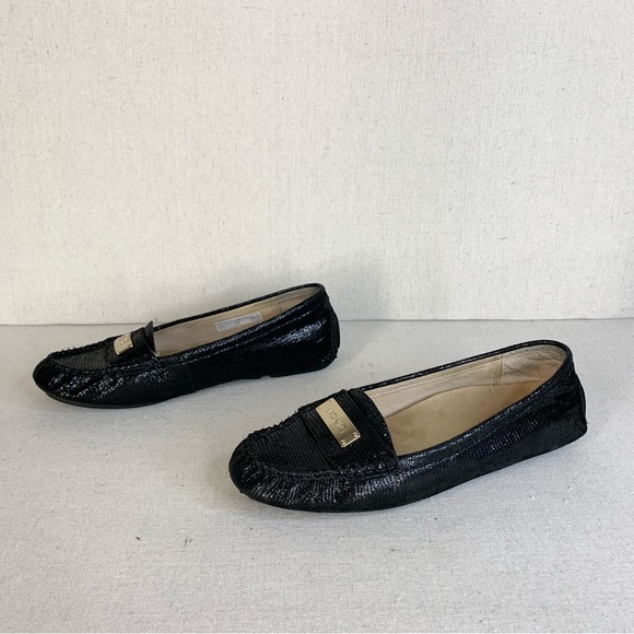 Vionic Sydney Leather Reptile Embossed Black Sparkle Loafers/Flats - Size 8 - Picture 7 of 16